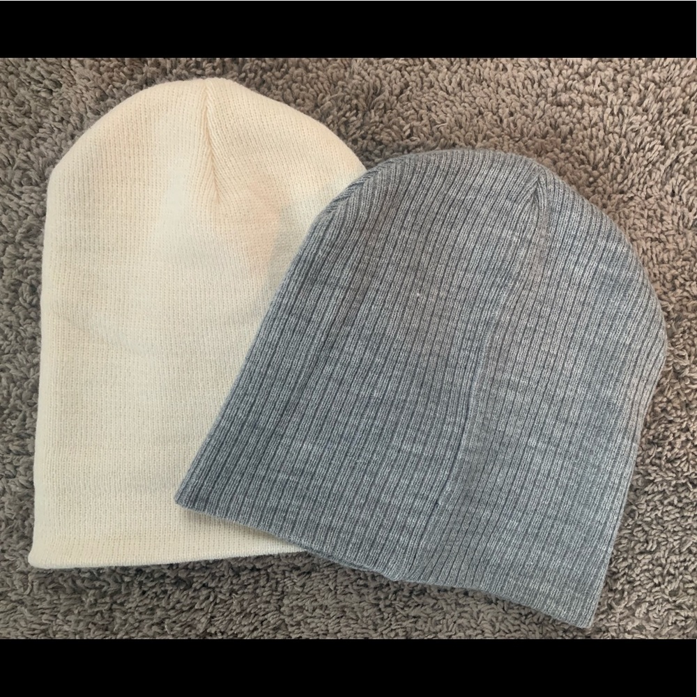 Gray and Cream Beanies